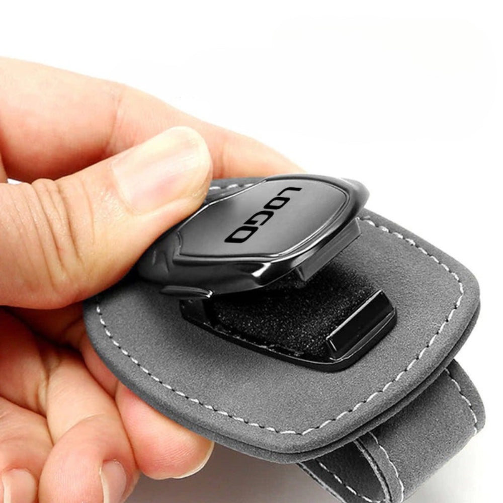 Clip multifuncional para gafas de ante con el logotipo de tu coche