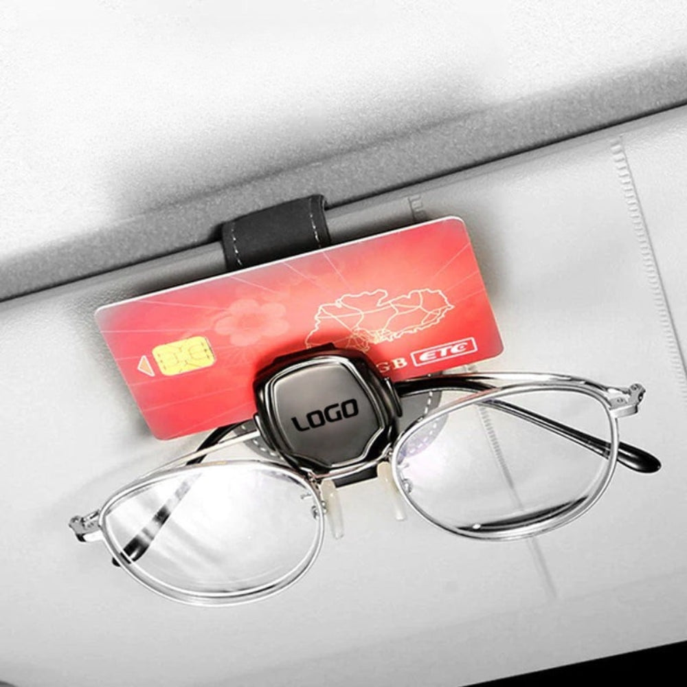 Clip multifuncional para gafas de ante con el logotipo de tu coche